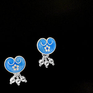 Small Blue Lotus Post Earrings