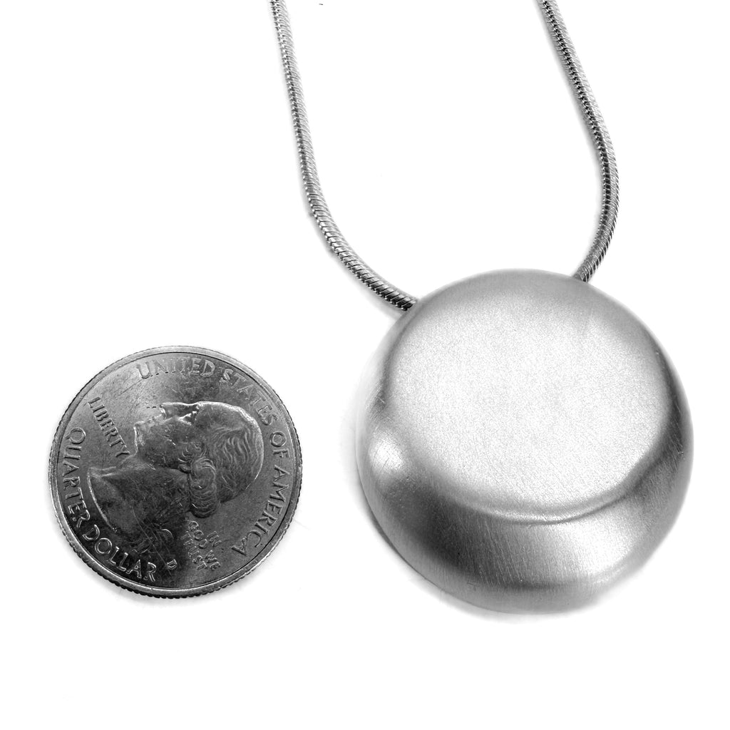 Hollow Form Disc Pendant Necklace
