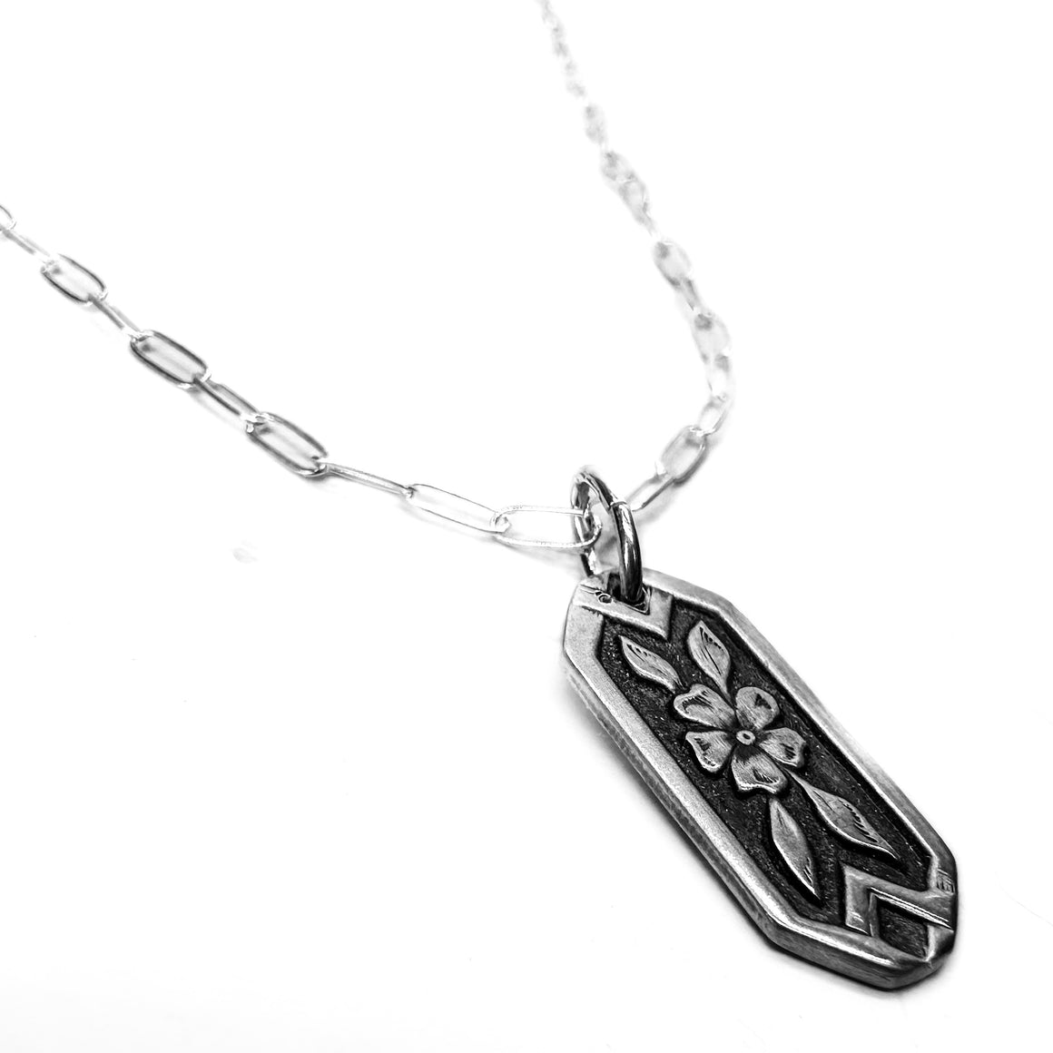 Floral Sterling Silver Pendant Necklace