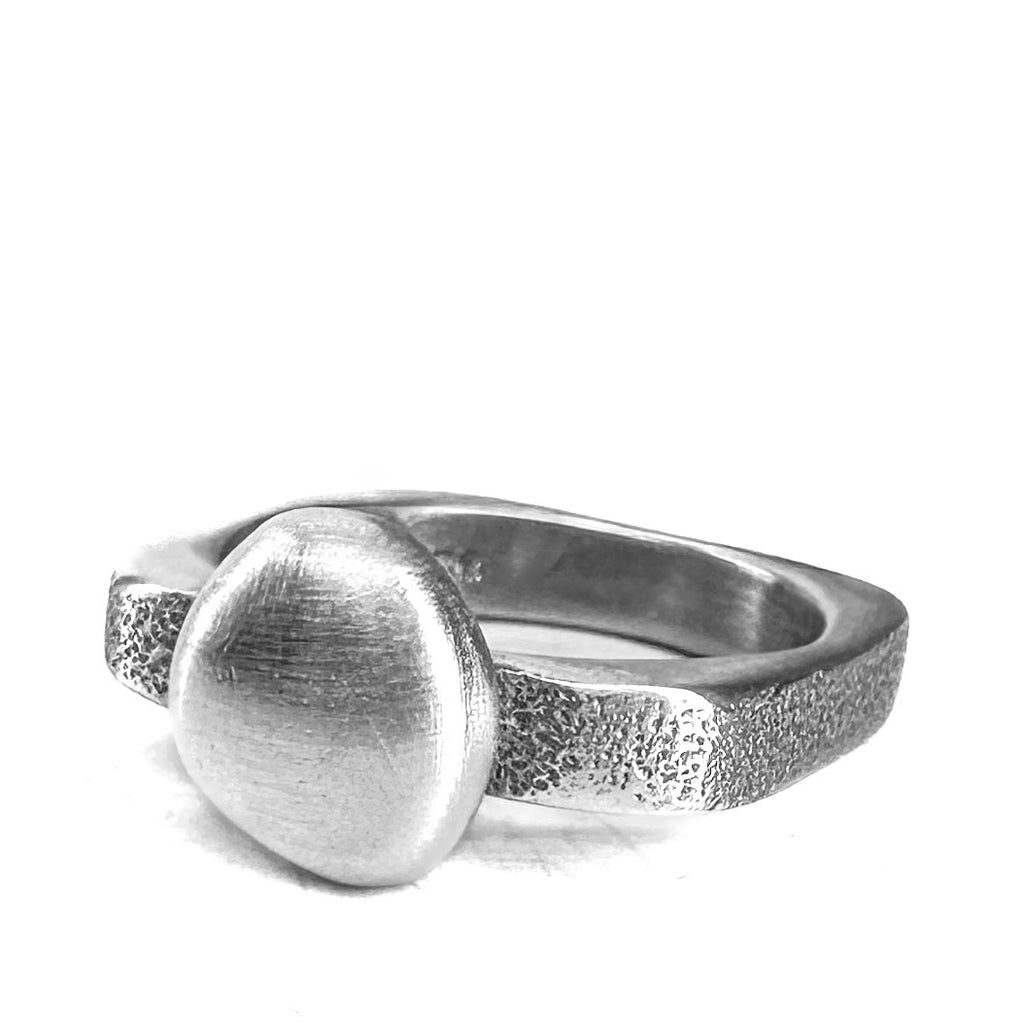 Square Ring with Silver Ball
