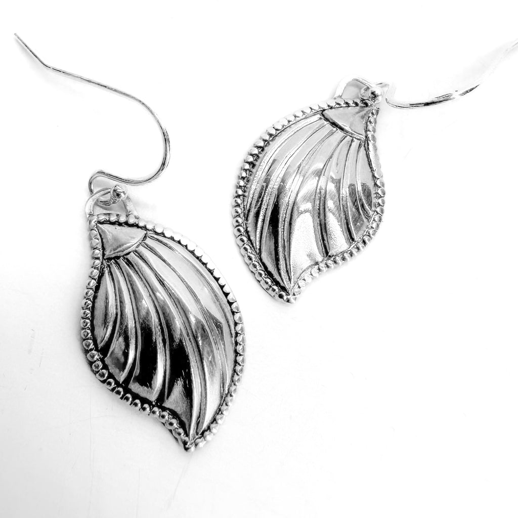Silver Leaf Shaped Earrings