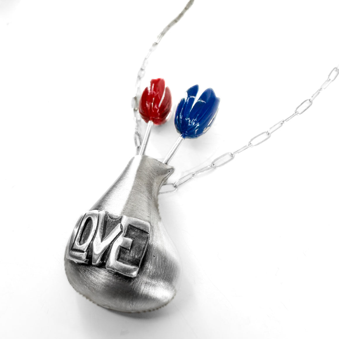 'Love' Vase with Tulips Pendant