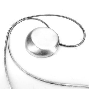 Hollow Form Disc Pendant Necklace