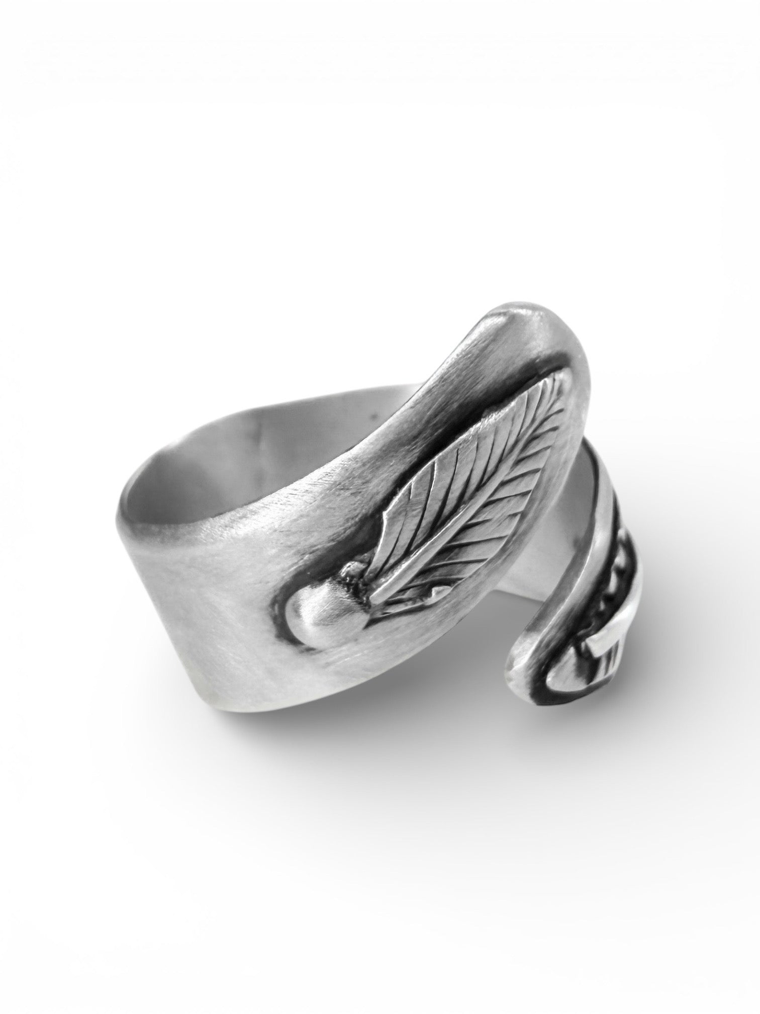Feather and Leaf Bypass Ring
