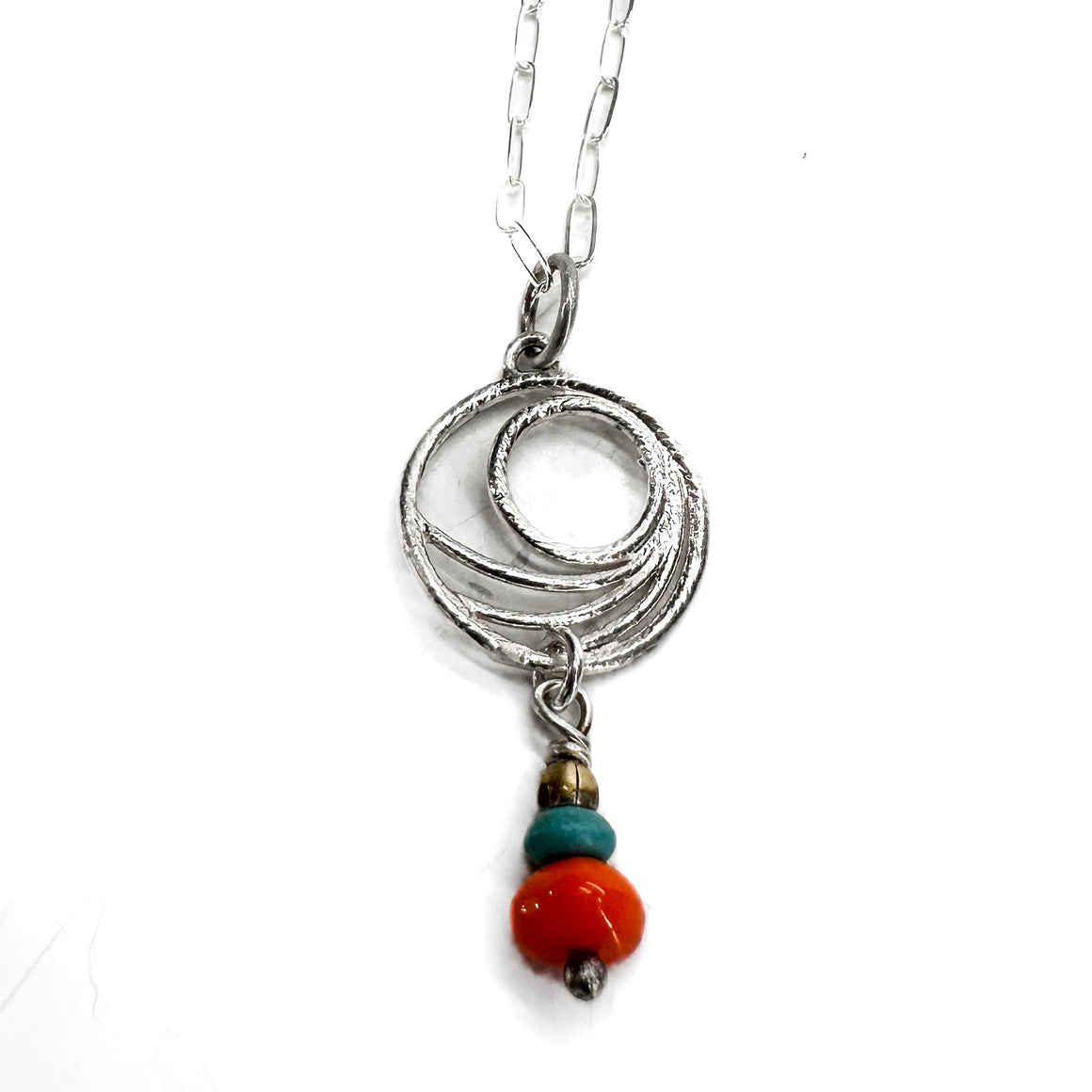 Wave Pendant With Beads Necklace