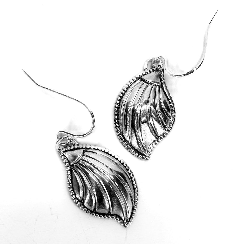 Silver Leaf Shaped Earrings