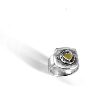 Sterling Signet with Brass Heart