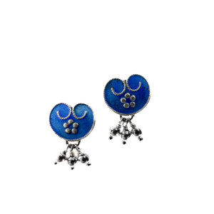 Small Blue Lotus Post Earrings