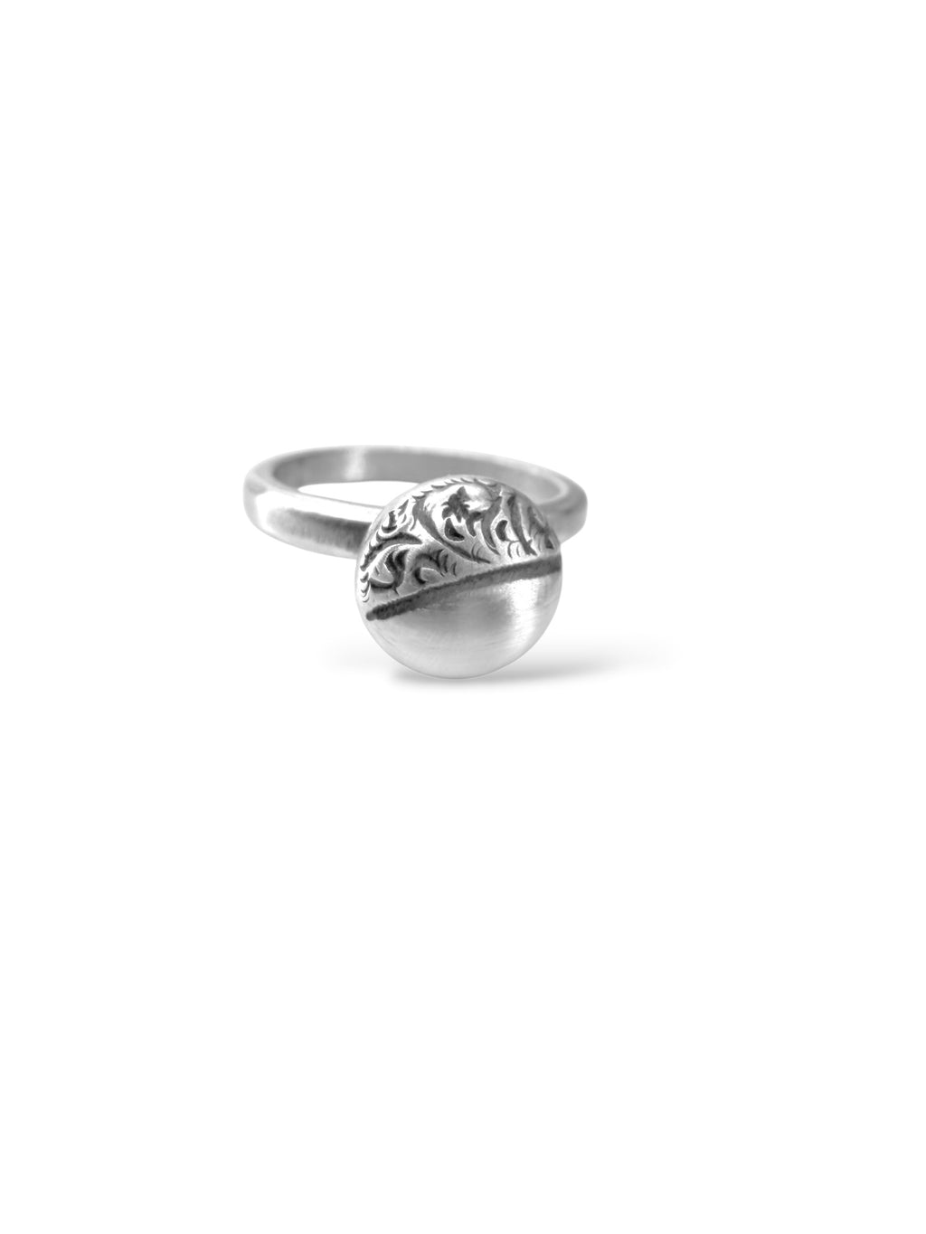 Engraved Button Ring