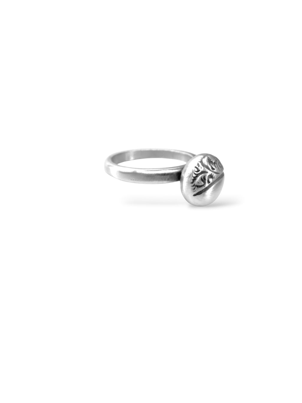 Engraved Button Ring
