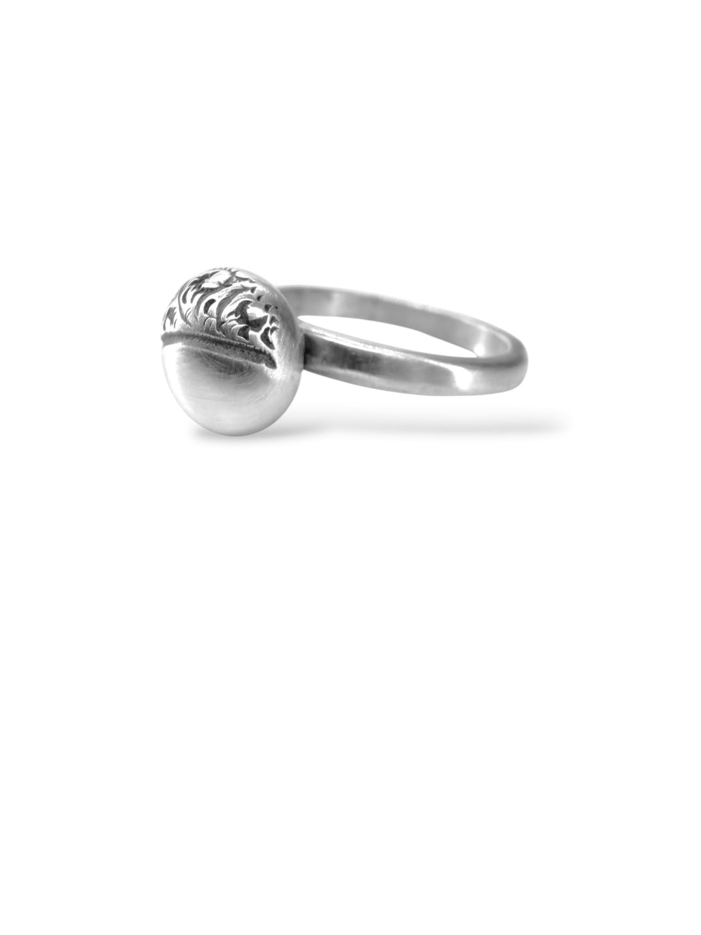 Engraved Button Ring