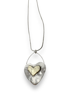 Distressed Heart with Brass Heart Center