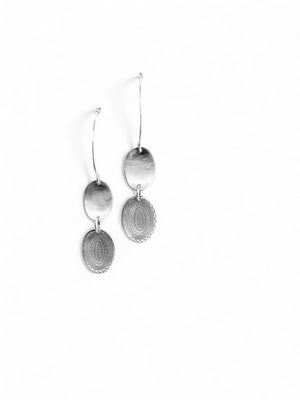 Double Oval Dangle Earrings