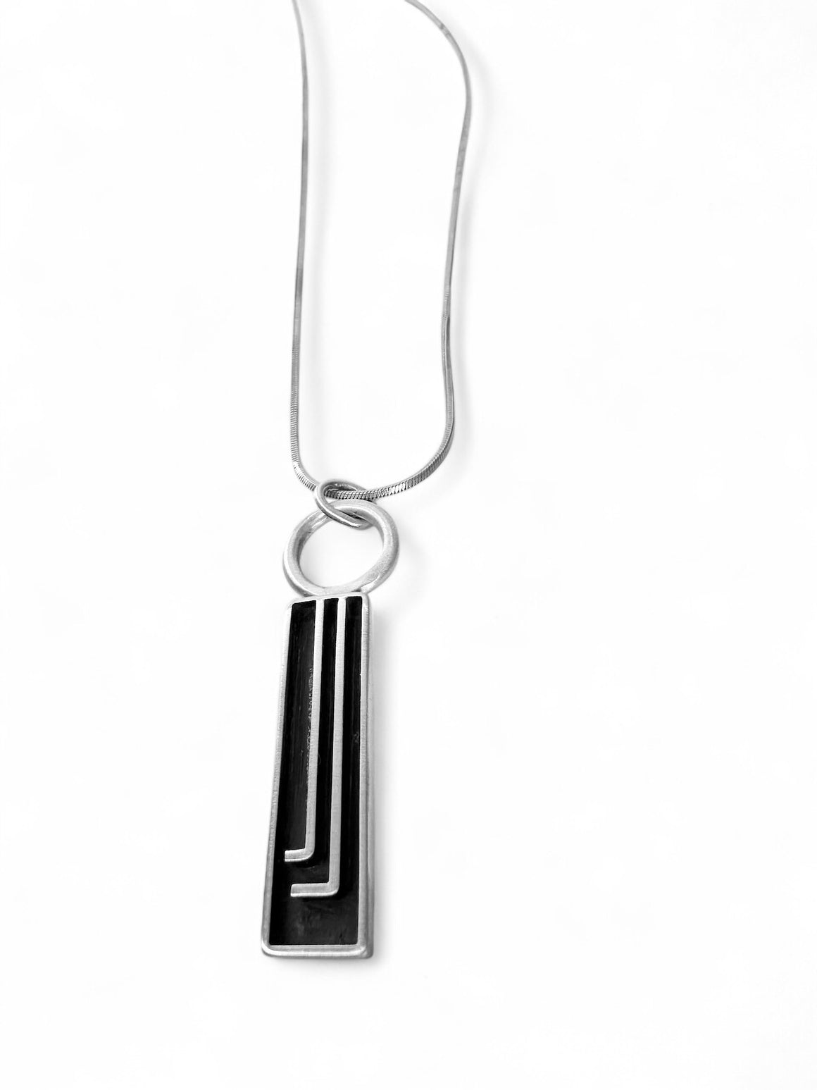 Rectangle Pendant with Linear Design