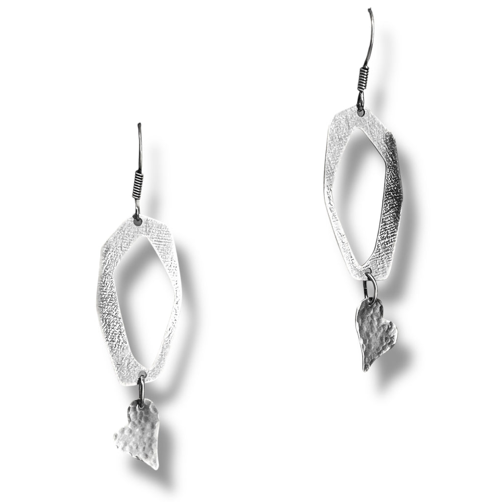 Abstract heart Dangle Earrings