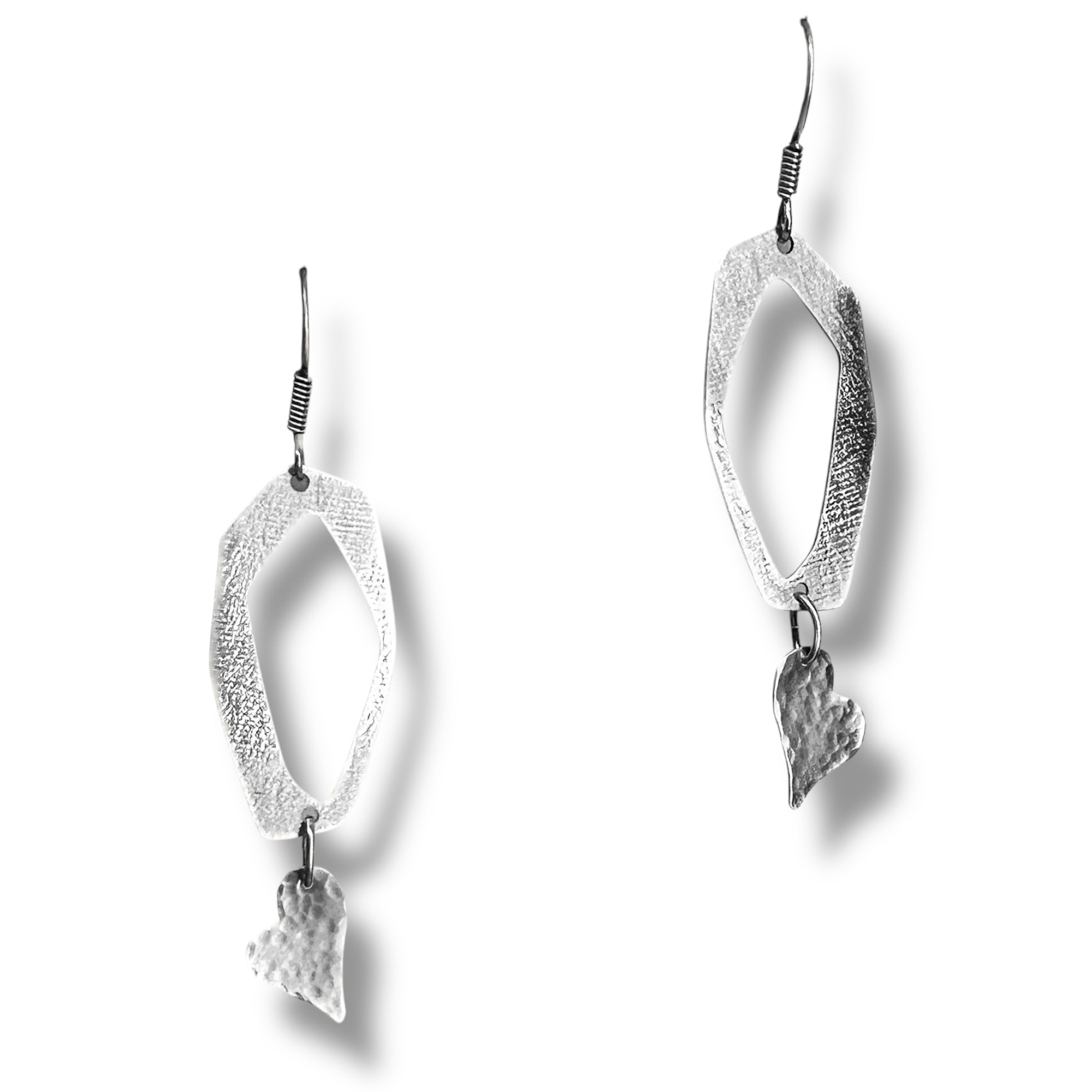 Abstract heart Dangle Earrings