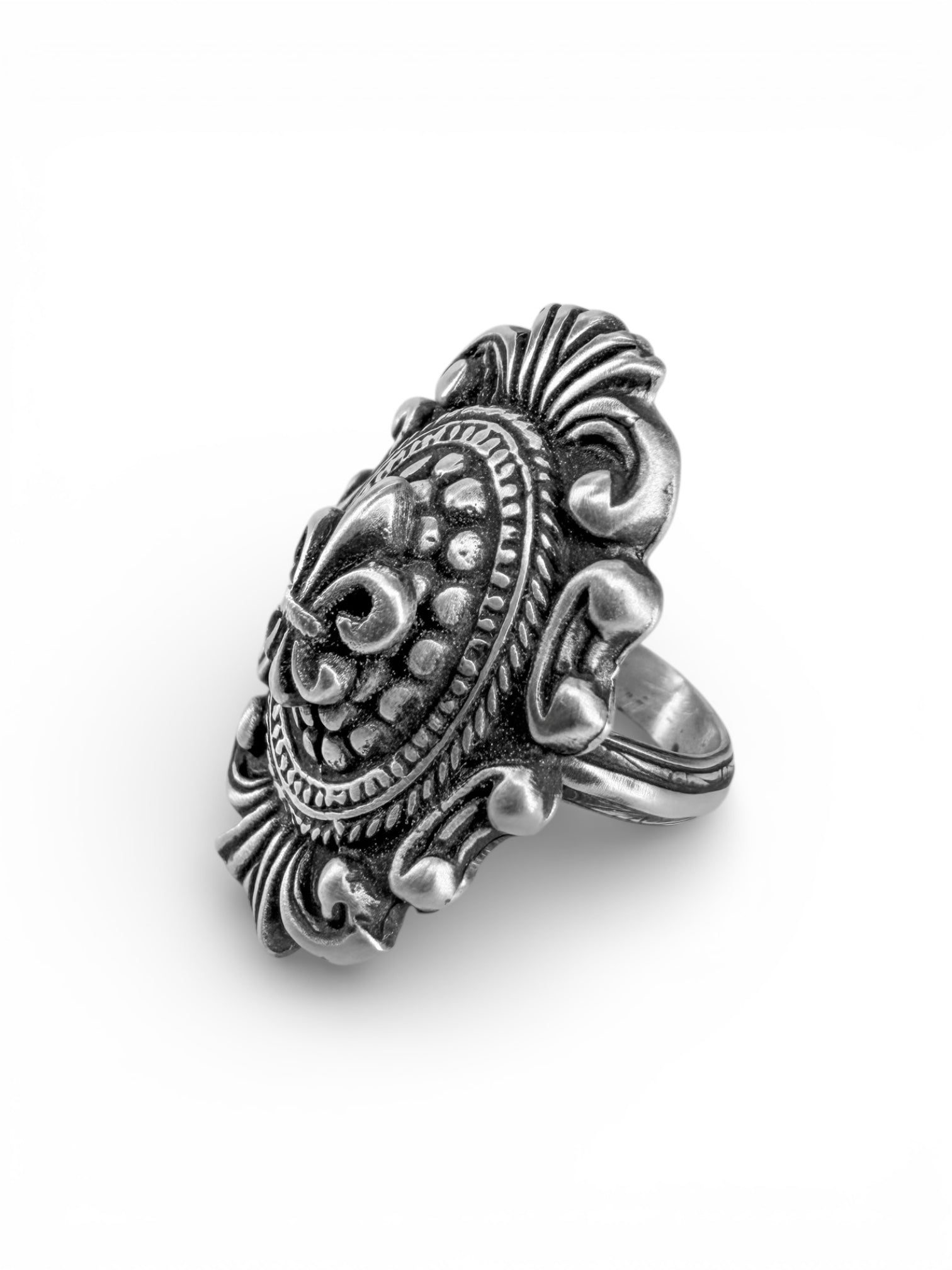Fluer De Lis Ornate Statement Ring