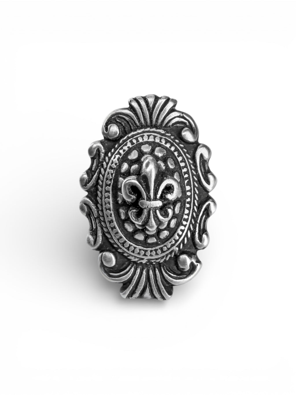 Fluer De Lis Ornate Statement Ring