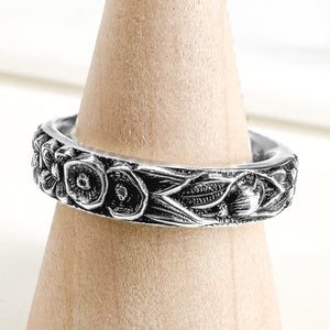 Sterling repousse band ring